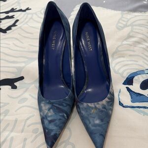 Nine West Marble Blue Heels